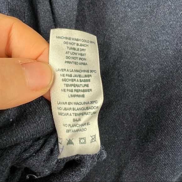 SUNDRY Navy Blue Hoodie with Multicolored Star Print Graphic, Size 3 (Large) - Picture 6 of 7